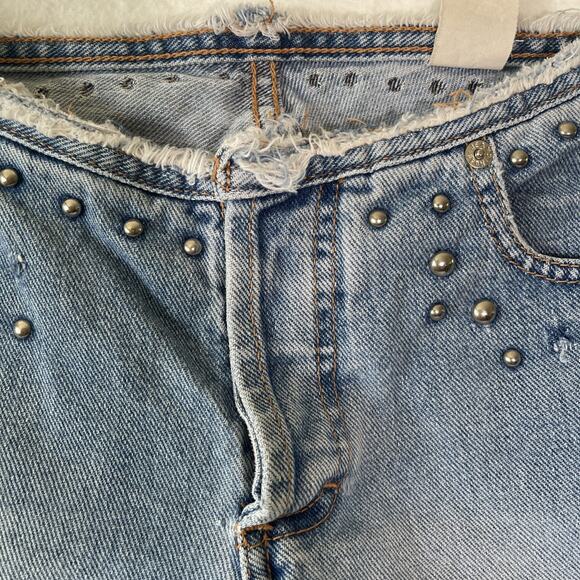 Vintage Mudd Clothing Women's Flare Blue Jeans size 1- Sm Stain, Missing Deco. - Picture 4 of 14